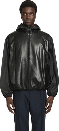 Gucci Hooded Leather Bomber Jacket