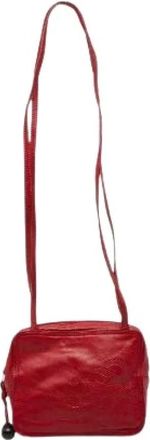 Loewe Pre-owned Cross Body Bags, female, Red, Size: ONE SIZE Pre-owned Anagram Leather Shoulder Bag