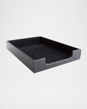 Royce Leather Personalized Leather Letter Desk Tray