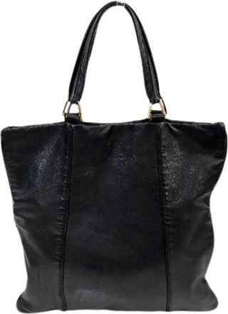 Loewe Pre-owned Tote Bags, female, Black, Size: ONE SIZE Pre-owned Anagram Leather Handbag