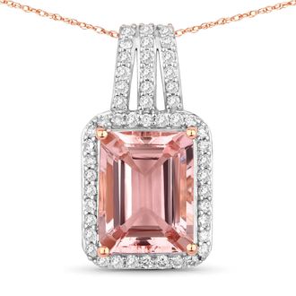 Diana M. Jewels Pink Morganite Octagon 9.20x7.20mm ( C to C: 10.80mm ) ( Height: 4.50mm ) - 1Pc + White Diamond F/C Round 1mm( I1-I2/I color ) - 50Pcs ( J Back ) ( Wh