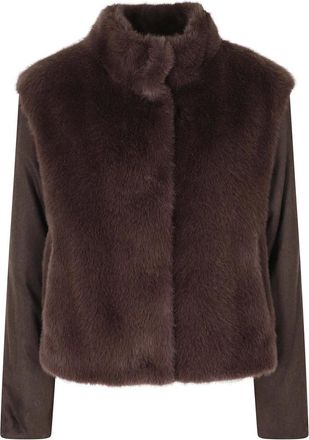 Herno Jassen, Dames, Bruin, XS, Faux Fur & Shearling Jassen