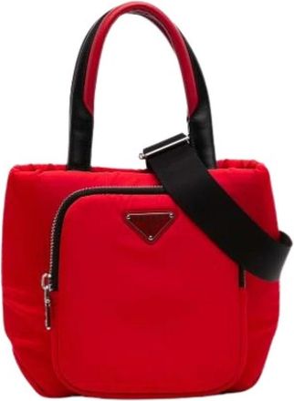 Prada Pre-owned Pocket Cargo Bag - Dames - Vintage Shopper - Rood - ONE Size - Leer - Vintage