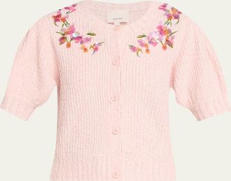 Cinq &agrave; Sept Millicent Trailing Flower Cropped Cardigan