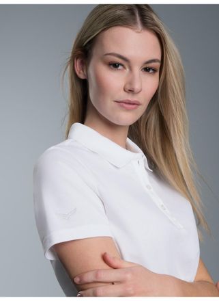 Trigema Poloshirt TRIGEMA TRIGEMA Poloshirt, Damen, Gr. XXL, weiss (wei&szlig;), 100% Baumwolle, Basic, Shirts Poloshirt
