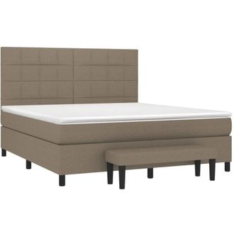 vidaXL Vidaxl - Cama Box Spring Con Colch&oacute;n Tela Gris Taupe 180x200 Cm