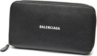 Balenciaga Black Leather Long Wallet (Bi-Fold) (Pre-Owned)
