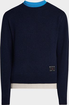 Marni Men & apos;s Contrast Trim Cashmere Crewneck Sweater