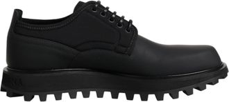 Dolce & Gabbana Black Leather Lace Up Trekking Dress Mens Shoes