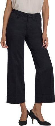 NYDJ Teresa High Waist Wide Leg Ankle Jeans in Black at Nordstrom, Size 16