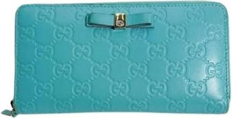 Gucci Pre-owned Wallets, female, Blue, Size: ONE SIZE Pre-owned Leather wallets