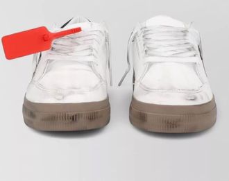 Off-white leather low-top sneakers