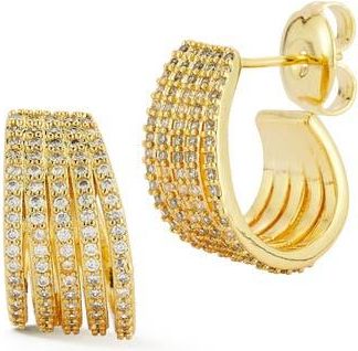 Glaze Jewelry Cubic Zirconia Caged Hoop Earrings in Gold at Nordstrom Rack