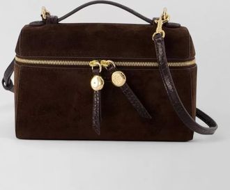 Tory Burch romy slim suede leather top handle mini bag