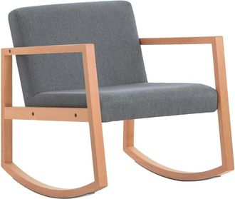 SoBuy Silla mecedora para sal&oacute;n dormitorio madera gris