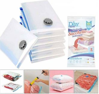 Trade Shop Trade Shop - 12 Sacchetti Sottovuoto Salvaspazio 40x60 Buste Sacco Salva Spazio Abiti Piumoni