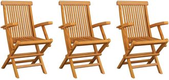 vidaXL Vidaxl - Sillas De Jard&iacute;n 3 Unidades Madera Maciza De Teca