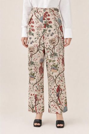 Dior Womens Red Floral Pants, Size 36