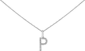 House of Brilliance Sterling Silver Diamond Accent A-Z Initial Pendant Necklace in Sterling Silver |P at Nordstrom