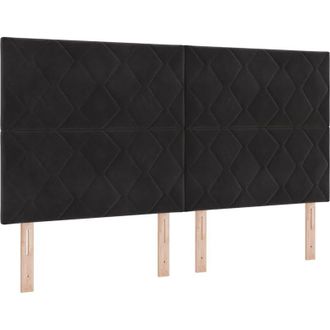 vidaXL Cama Tipo Box Spring Con Colch&oacute;n Negro 180 X 200 Cm Terciopelo Vidaxl