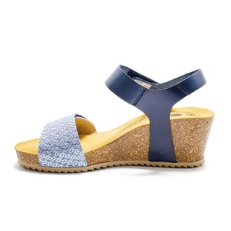 Eric Michael Womens Gypsy Cork Wedge Heel Sandals In Navy