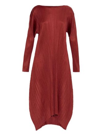 Pleats Please Issey Miyake plissé dress - women - Polyester - 5 - Red