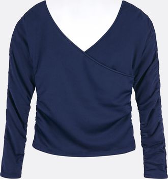 La Redoute Collections Top met V-hals, lange mouwen