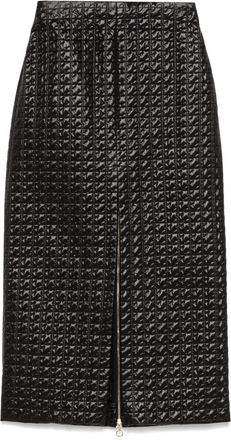 Patou zip-up quilted midi skirt - women - Polyester/Polyamide - 42 - Black