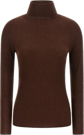 Fabiana Filippi Ribbed Turtleneck Jumper - female - Fabiana Filippi - Turtlenecks - Brown - 2XS - Knitwear