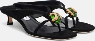 Jimmy Choo London Emeri Stone embellished thong sandals