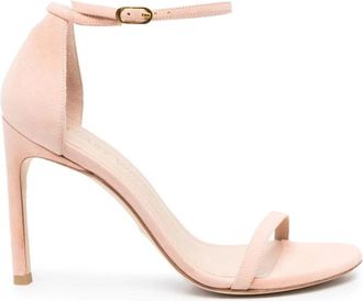 Stuart Weitzman Nudistsong Sandalen - Dames - Sandalen met hakken - Roze - 37 EU - Leer - Schoenen