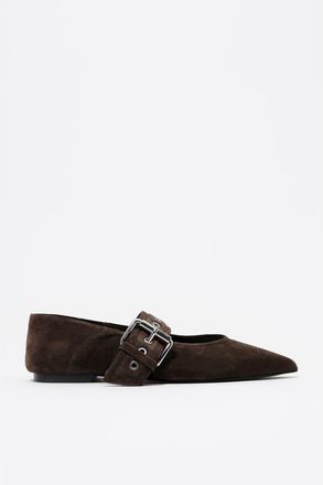 Bimba & Lola Suede Ballerina in Dark Brown at Nordstrom, Size 36