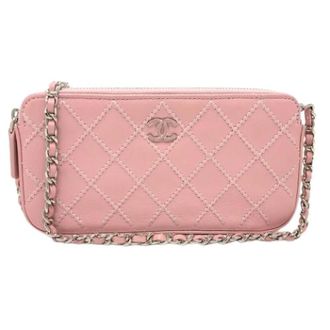 Chanel Pre-owned Cross Body Bags, female, Pink, Size: ONE SIZE Pre-owned Chain Shoulder Wallet
