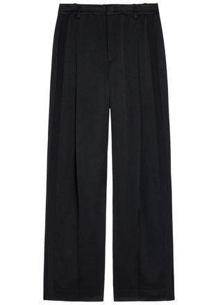 Vince Panelled Straight-leg Satin Trousers - Black - 12 (UK16 / XL)