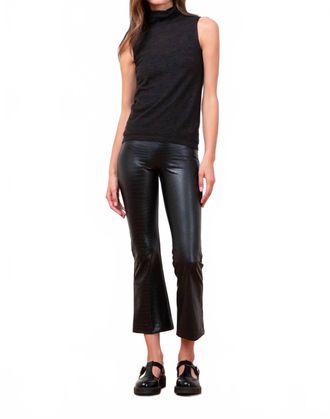 Avenue Montaigne Leo Flare Cut Pants In Croco