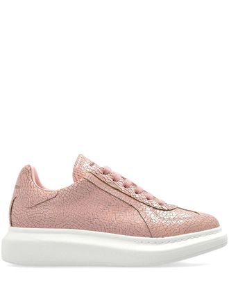 【関税&送料込】Alexander Mcqueen Pink Leather Sneakers McQueen Oversized Leather Zip Sneakers | Saks Fifth Avenue