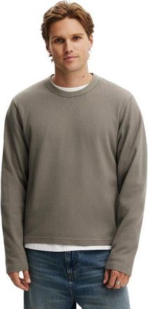 Cotton On Mens Cropped Fit Textured Long Sleeve in Slate Stone Waffle at Nordstrom, Size Xx-Small