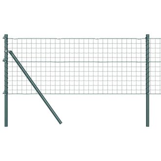 Berkfield Home Euro Fence with 7 Posts 0.8x10 m Galvanised Steel Green