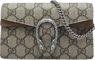 Gucci Pre-owned Vintage Suede Crossbody Bag - Dames - Vintage Schoudertas - Beige - ONE Size - Leer - Vintage