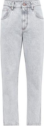 Brunello Cucinelli Straight trousers in Grey at Nordstrom, Size 34 It