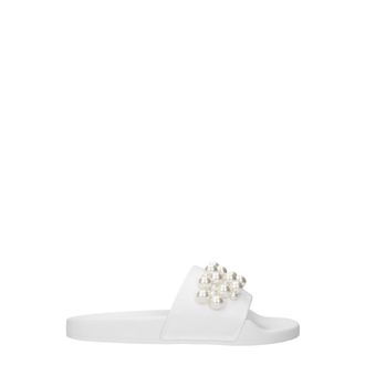 Stuart Weitzman Damens Loafer und Clogs aus wei&szlig;em Leder