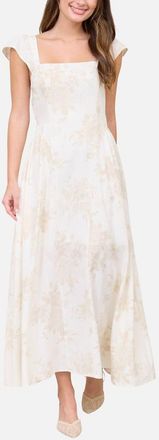 Blu Pepper Floral Jacquard Midi Dress in Light Khaki at Nordstrom, Size Medium
