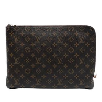 Louis Vuitton Pre-owned Clutches, female, Brown, Size: ONE SIZE Pre-owned Etui Voyage MM