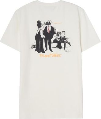 Robert Talbott Stretch Jersey Graphic Dean Tee in White/martini at Nordstrom, Size Xx-Large