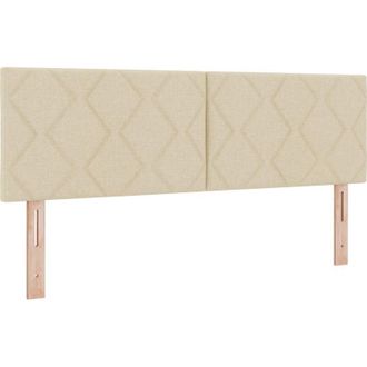 vidaXL Fabric Headboard Geometric with Headboard Cream 144 cm Fabric Vidaxl