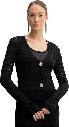 Silvian Heach Ilceni Cardigan - Dames - Vesten - Zwart - M - Leer - Truien & Vesten