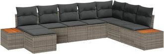 vidaXL Vidaxl - Conjunto De Sof&aacute; De Jard&iacute;n 8 Pcs Gris 319 X 209 X 85 Cm
