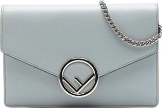 Fendi Pre-owned Wallet on Chain - Dames - Vintage Schoudertas - Grijs - ONE Size - Leer - Vintage