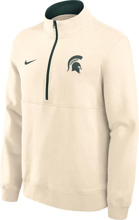 Nike Michigan State Primetime Primary Logo Nike Mens College 1/2-Zip Crew in Brown | 02JW0C3DMST-G24