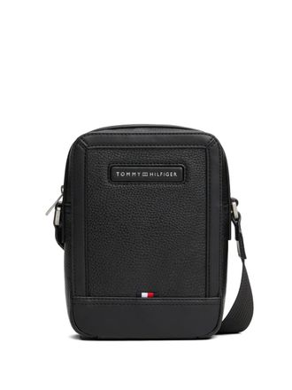 Tommy Hilfiger logo-plaque messenger bag - men - Polyurethane - One Size - Black
